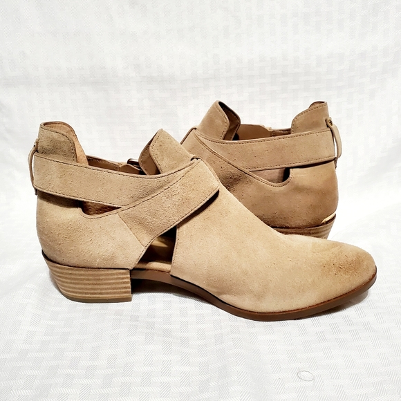 MICHAEL KORS Mercer Buckled Khaki Suede Leather Ankle Boots Size 7 - Picture 16 of 16